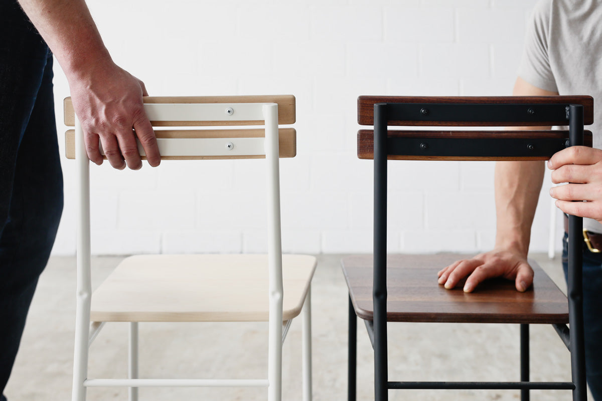 modern wood and metal dining chairs