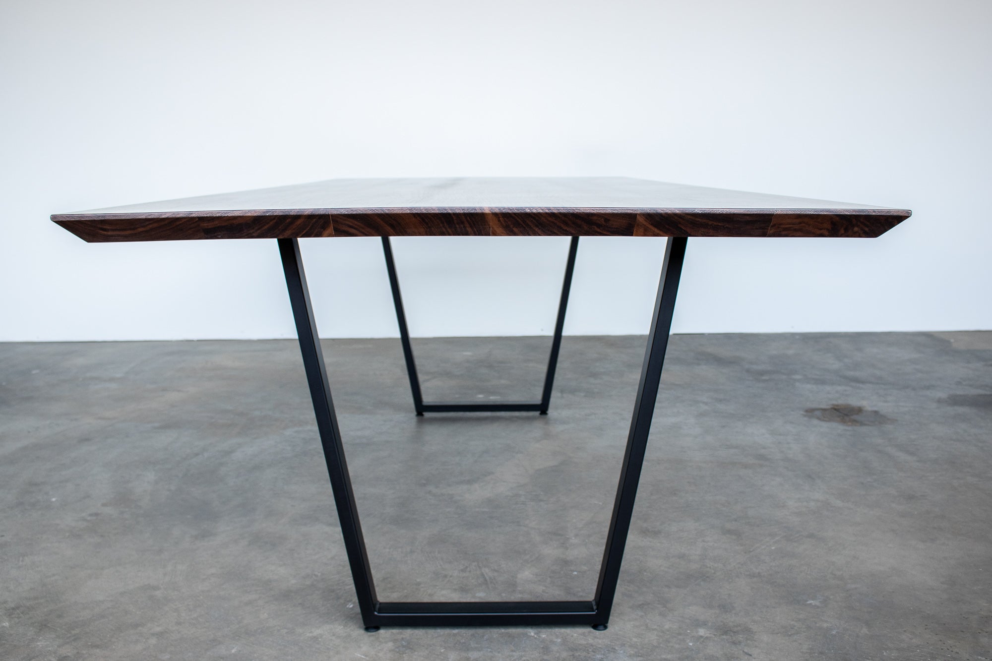 wood and metal dining table