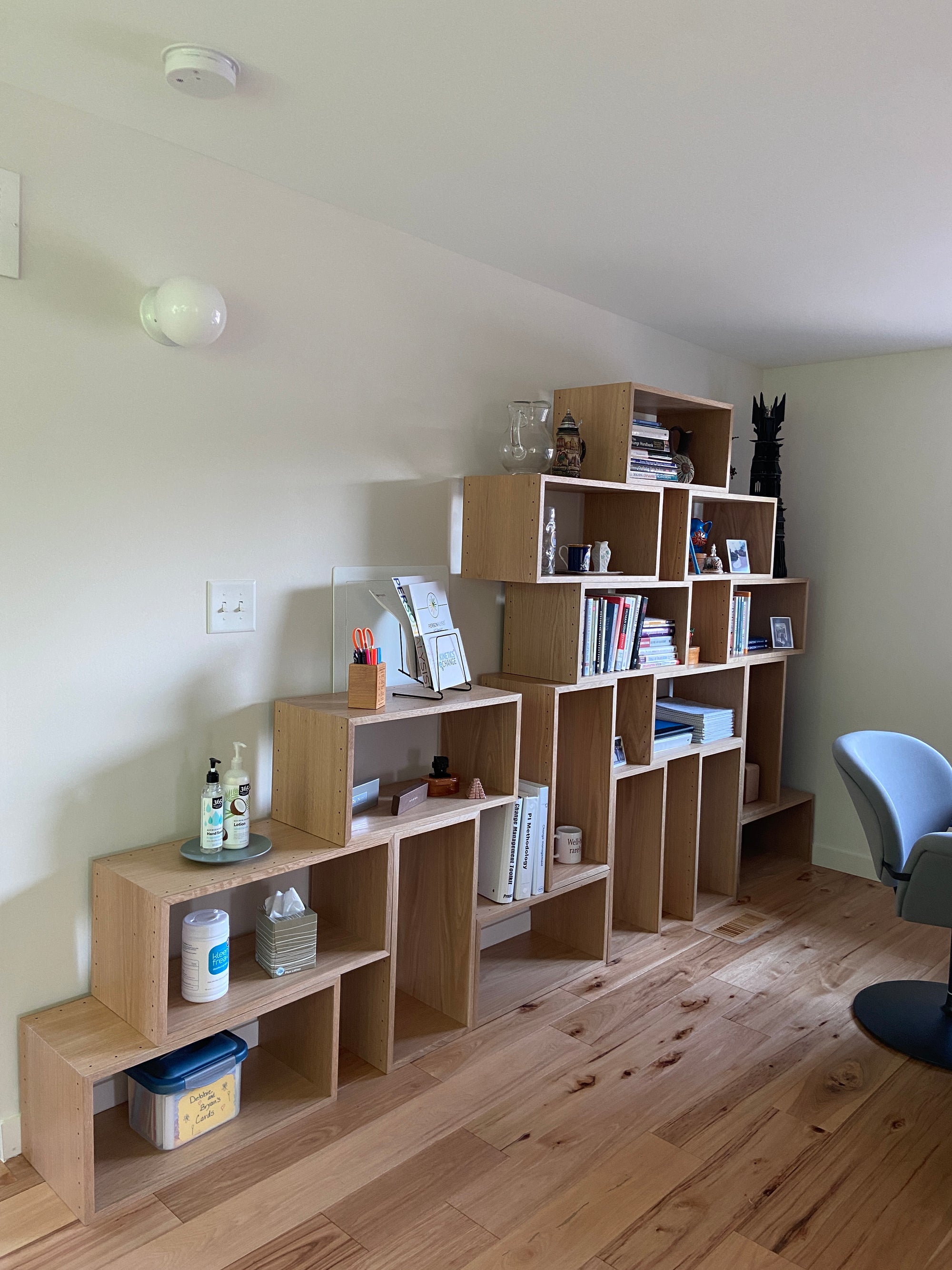 modern wood modular shelving
