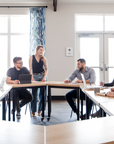 modern modular tables in an office setting
