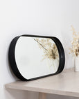 round mirror, oval mirror, metal mirror, modern mirror