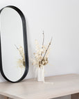 round mirror, oval mirror, metal mirror, modern mirror