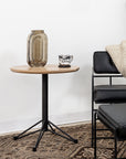 wood and metal side table