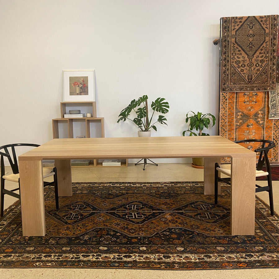white oak wood dining table