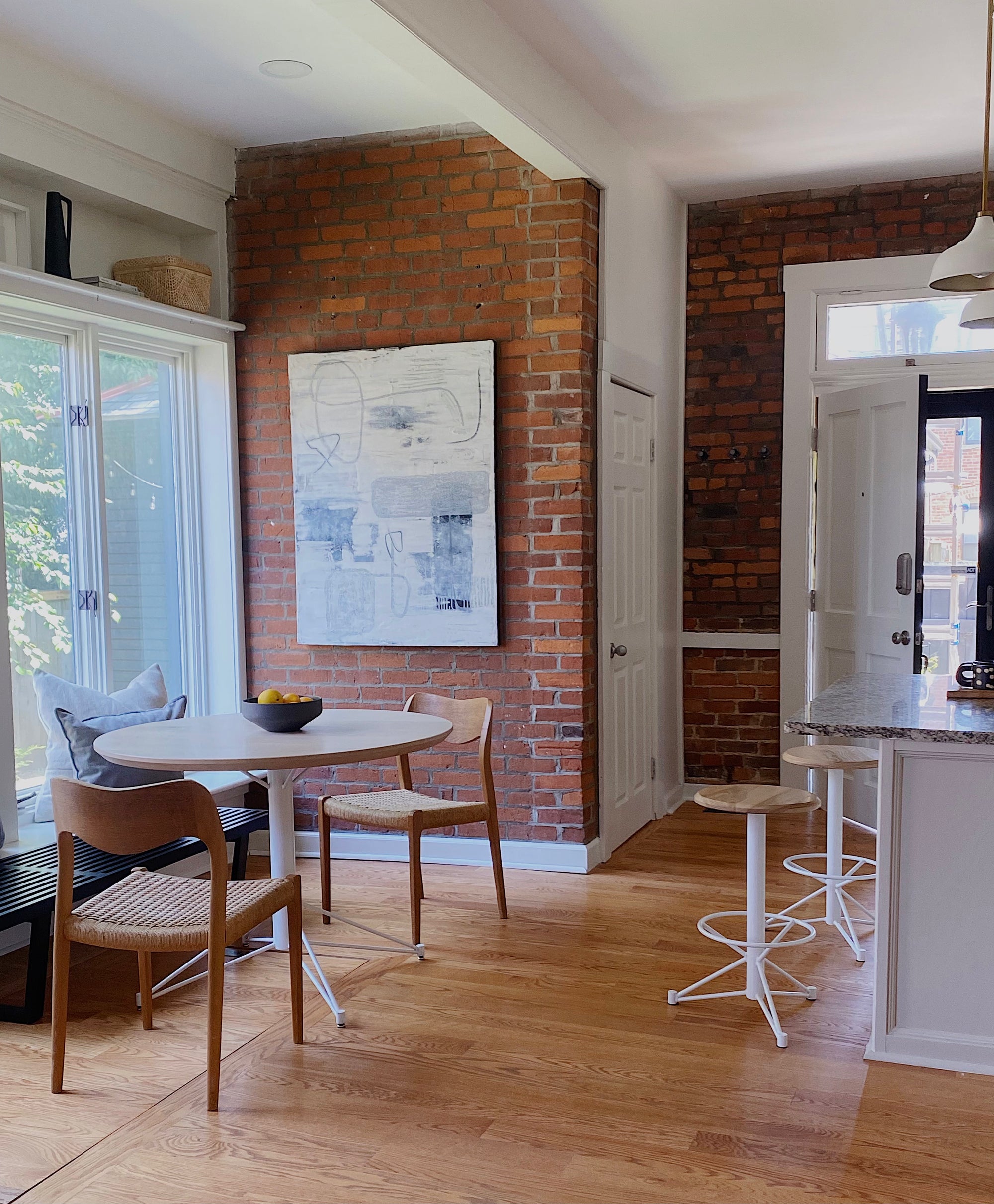 metal and wood dining table