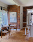 metal and wood dining table