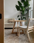 Round wood dining table