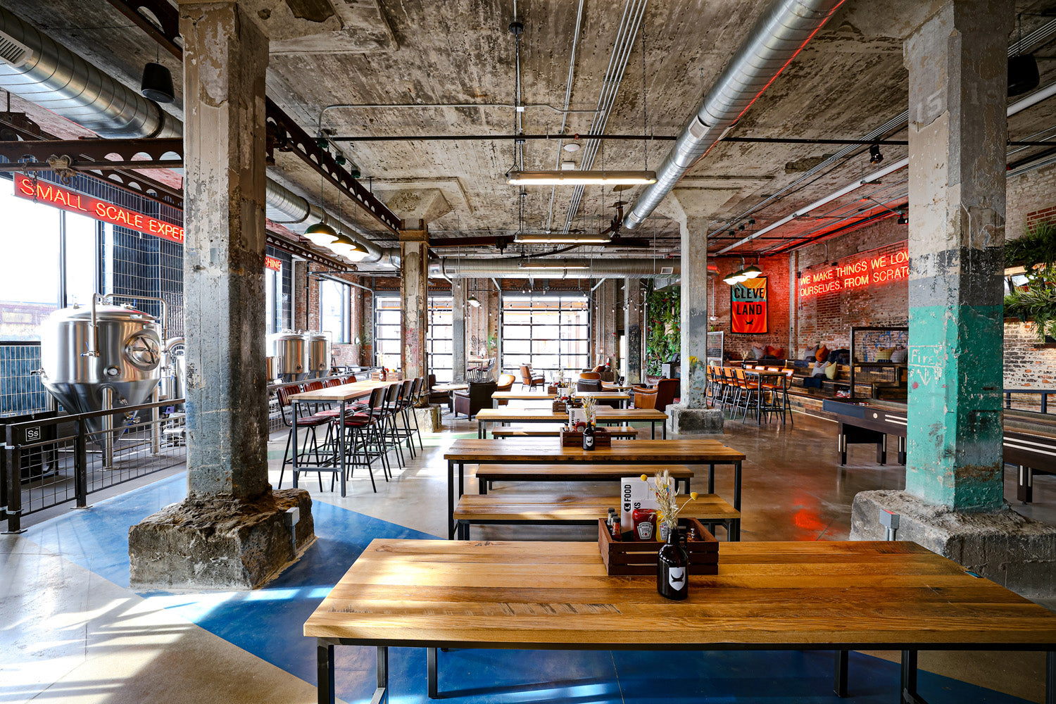 brewery tables and benches