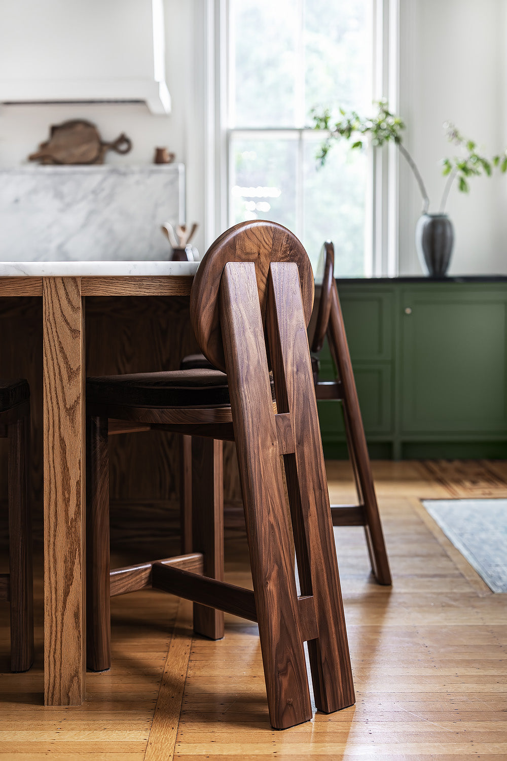 modern walnut kitchen stools