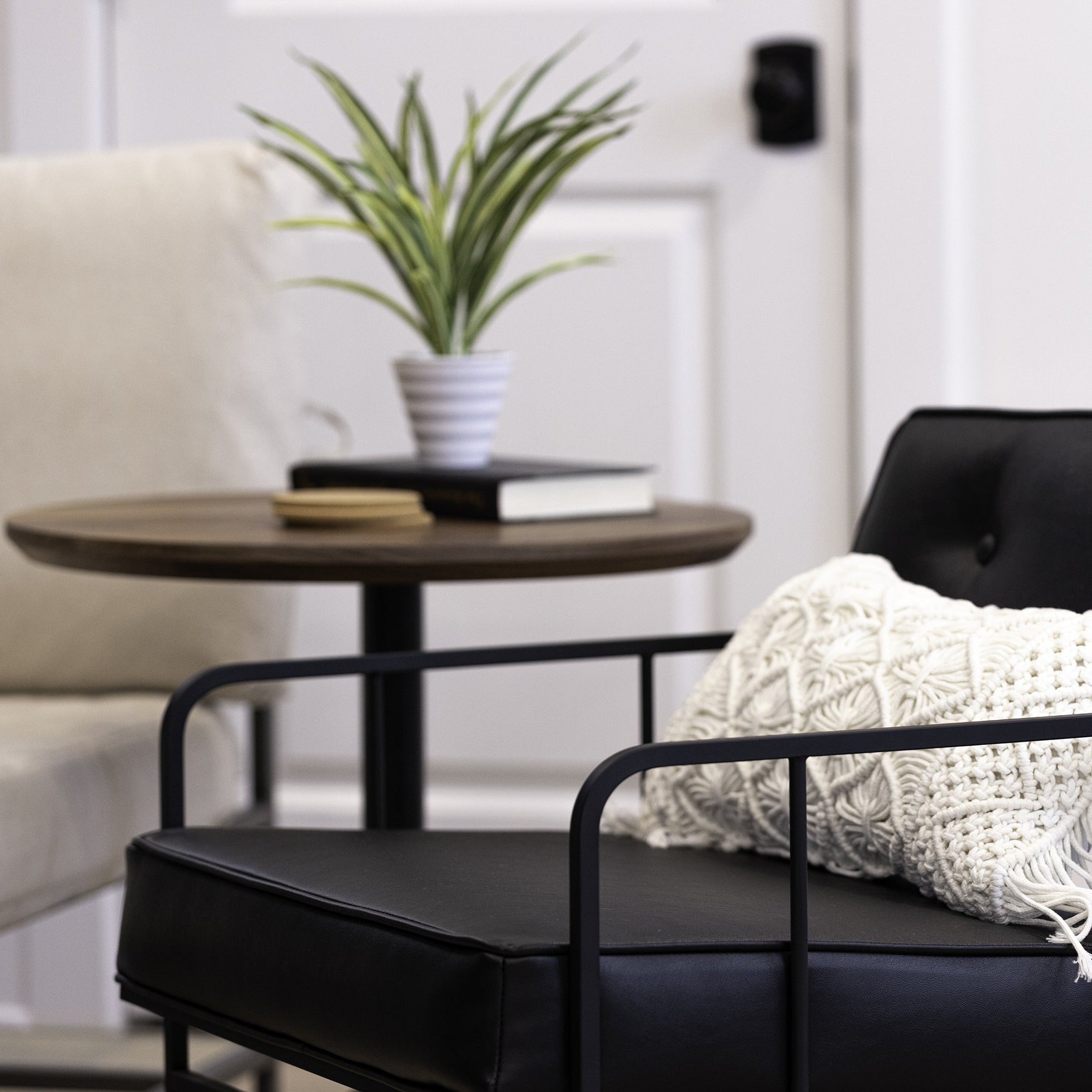 Walnut end table by Edgework Creative, Mast Side Table